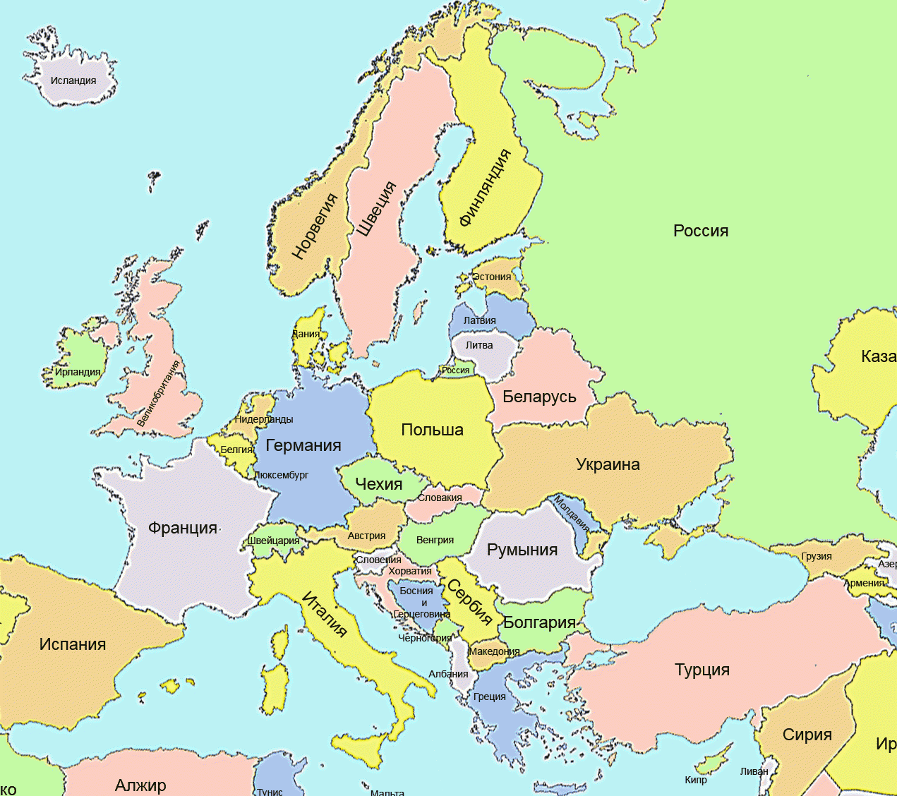Карта Европы — Блог о путешествиях