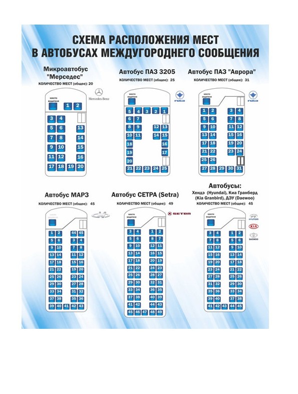 Аренда автобусов на 42, 45, 46, 50, 51, 55, 59, 60 мест